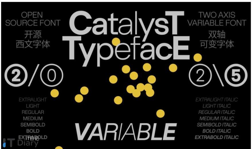 [ Catalyst ] 开源免费商用可变英文字体-第1张图片-iT日记 -  ITDiary